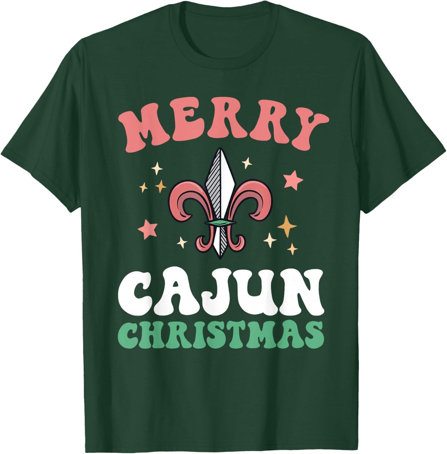 Merry Cajun Christmas Southern Louisiana Xmas New Orleans T-Shirt - T-Shirt | Forest