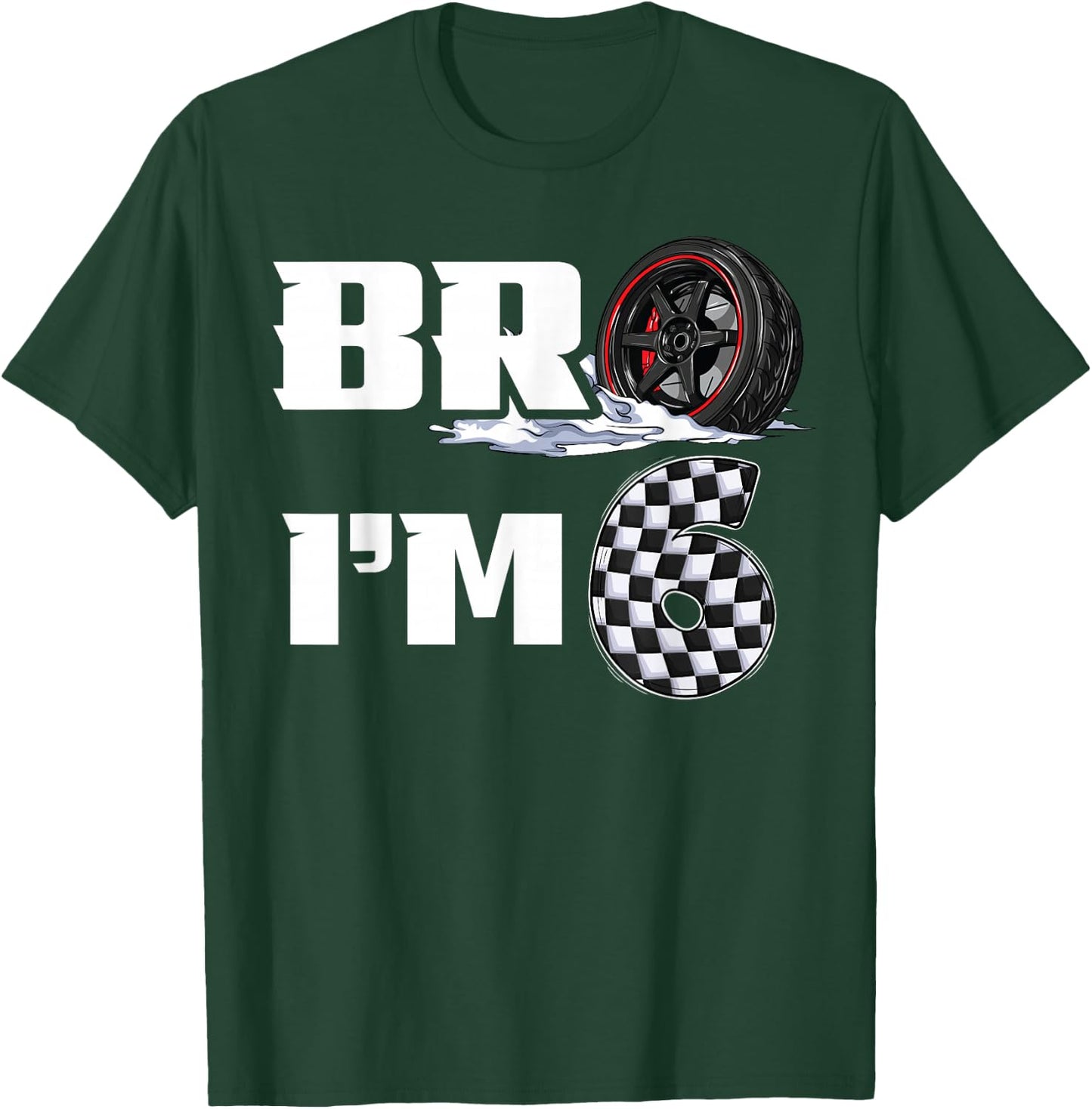 6th Birthday Boy pit crew Bro I’m 6 Year Old race car racing T-Shirt - T-Shirt | Forest