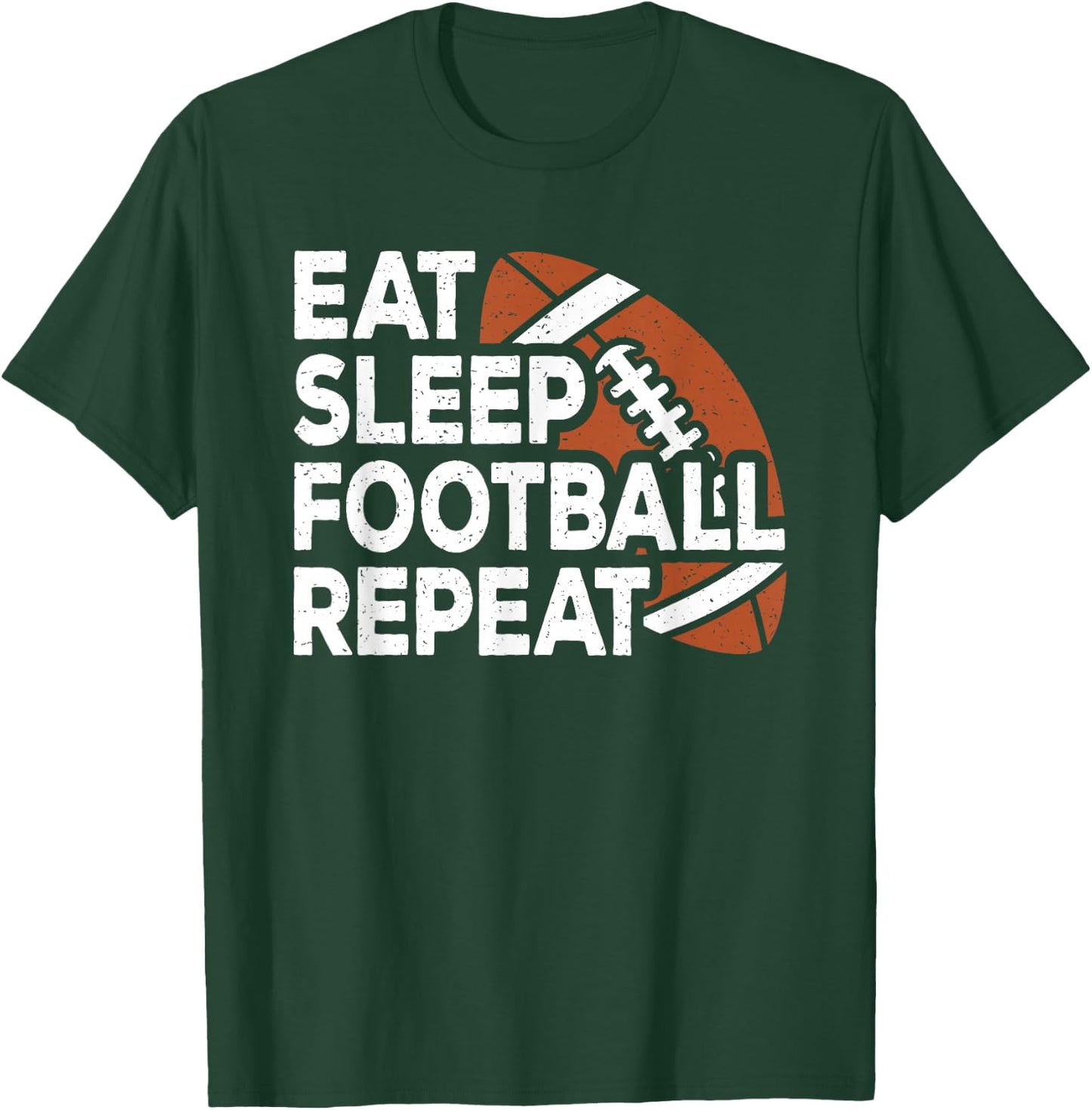 Eat Sleep Football Repeat American Football Men Boys Kids T-Shirt - T-Shirt | Forest