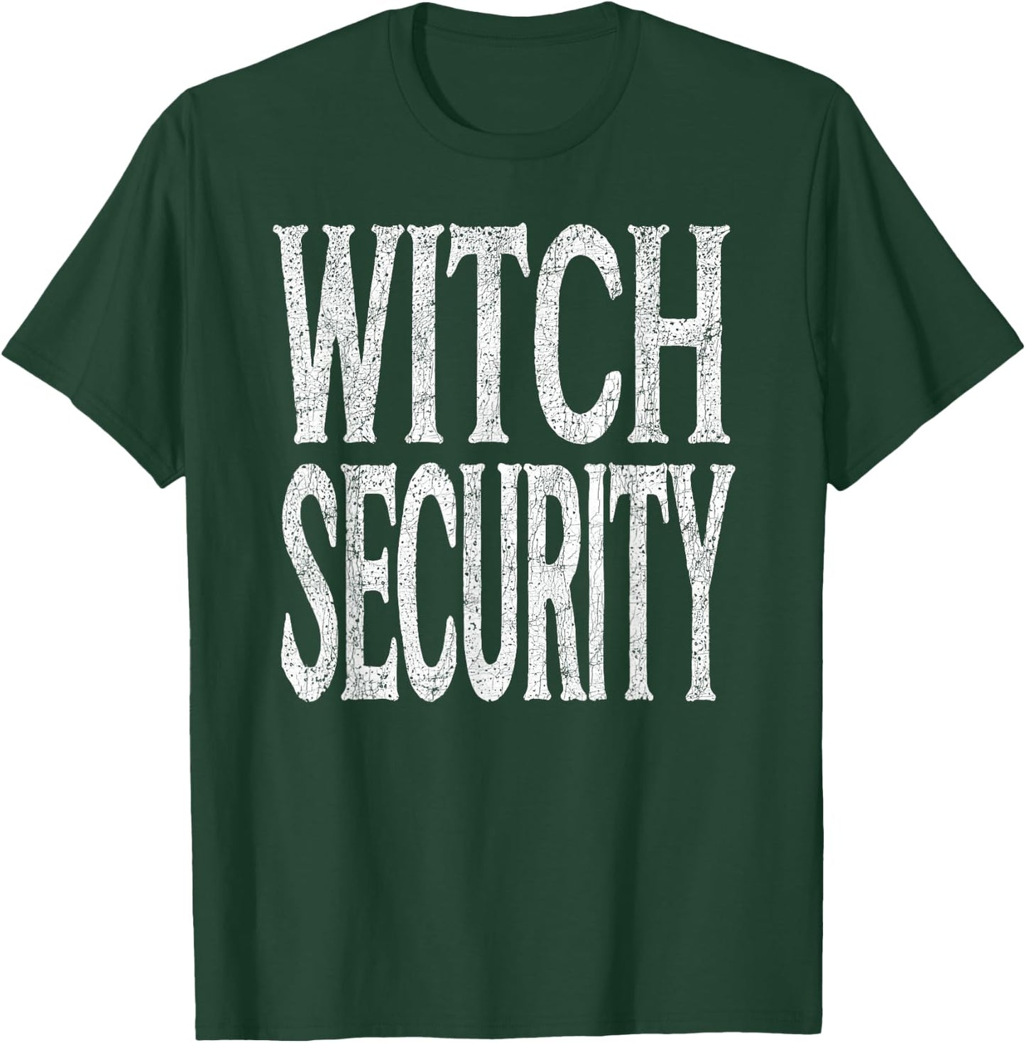 Witch Halloween Costumes -Adult Black Short Sleeve , Small, Witch Security T-Shirt - T-Shirt | Forest