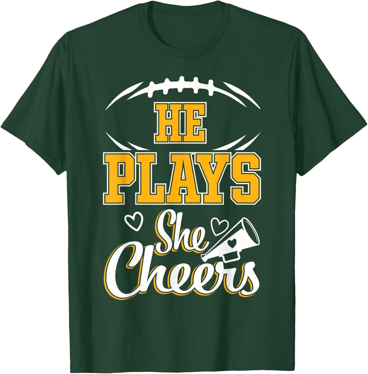 Football and Cheer Mom Cheerleading Mother Football T-Shirt - T-Shirt | Forest