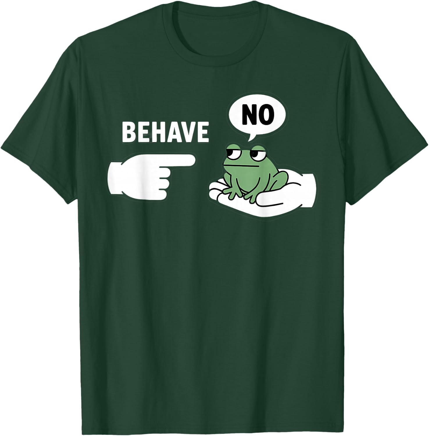 Dishonest Frog Behave No Animal Cartoon Funny Frog Meme T-Shirt - T-Shirt | Forest