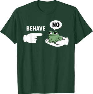 Dishonest Frog Behave No Animal Cartoon Funny Frog Meme T-Shirt - T-Shirt | Forest