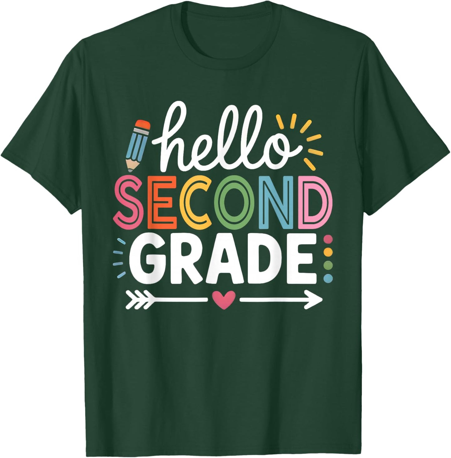 Hello Second Grade Teacher Student 2nd Grade Back to School T-Shirt - T-Shirt | Forest