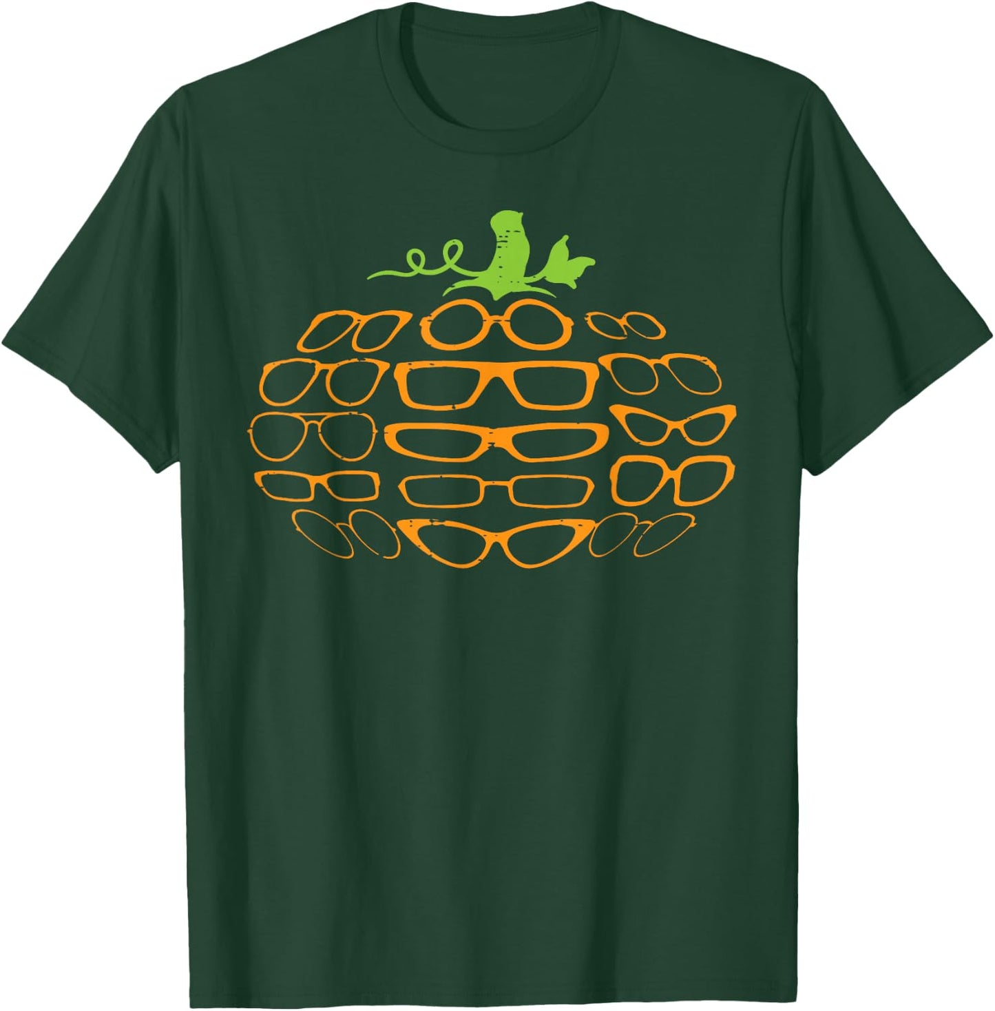 Halloween Optometry Glasses Pumpkin Optician Men Women Kids T-Shirt - T-Shirt | Forest