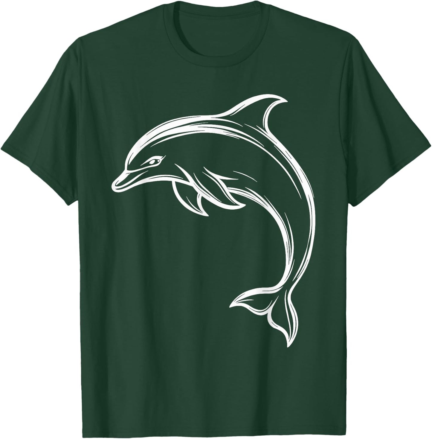 Dolphin | Cute Dolphin Graphic T-Shirt - T-Shirt | Forest