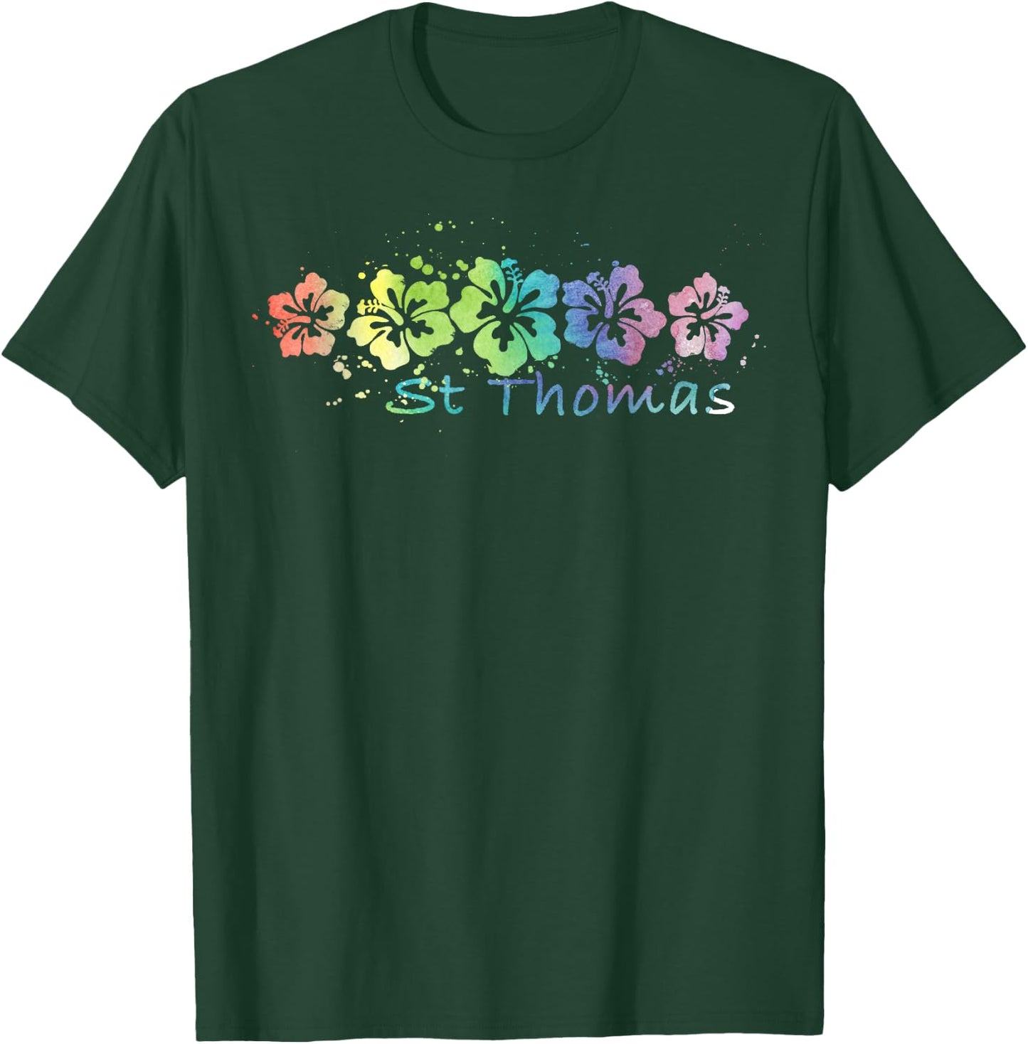 St Thomas Watercolor Beach /Travel Surf T-Shirt - T-Shirt | Forest