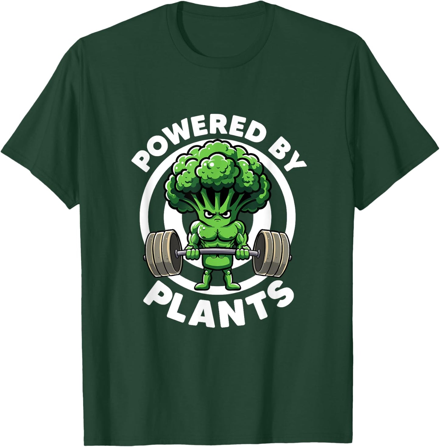 Powered By Plants Vegan Athlete Vegan Gym Vegan Bodybuilding T-Shirt - T-Shirt | Forest