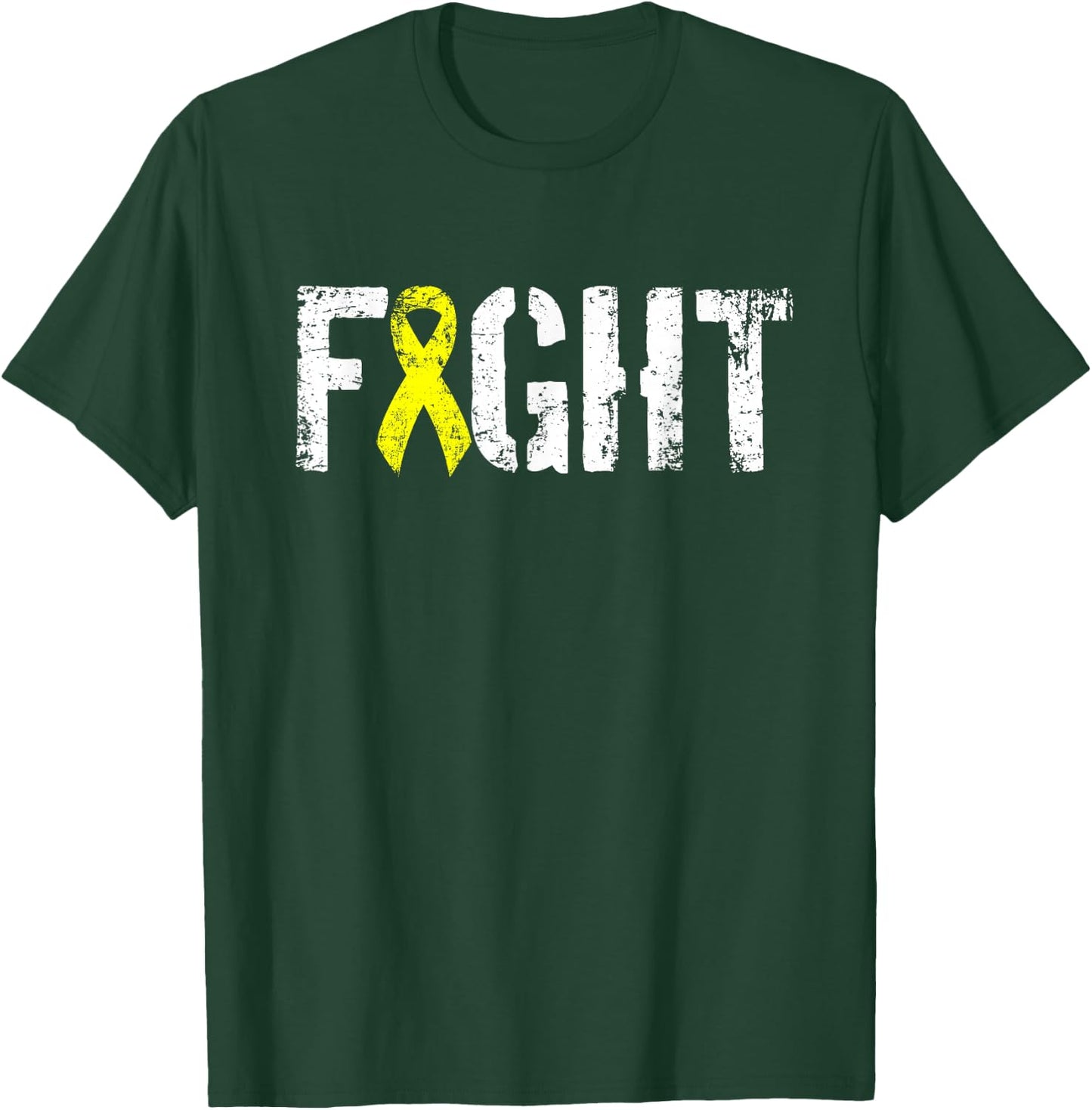 Fight Sarcoma - Bone Cancer Awareness Yellow Ribbon T-Shirt - T-Shirt | Forest