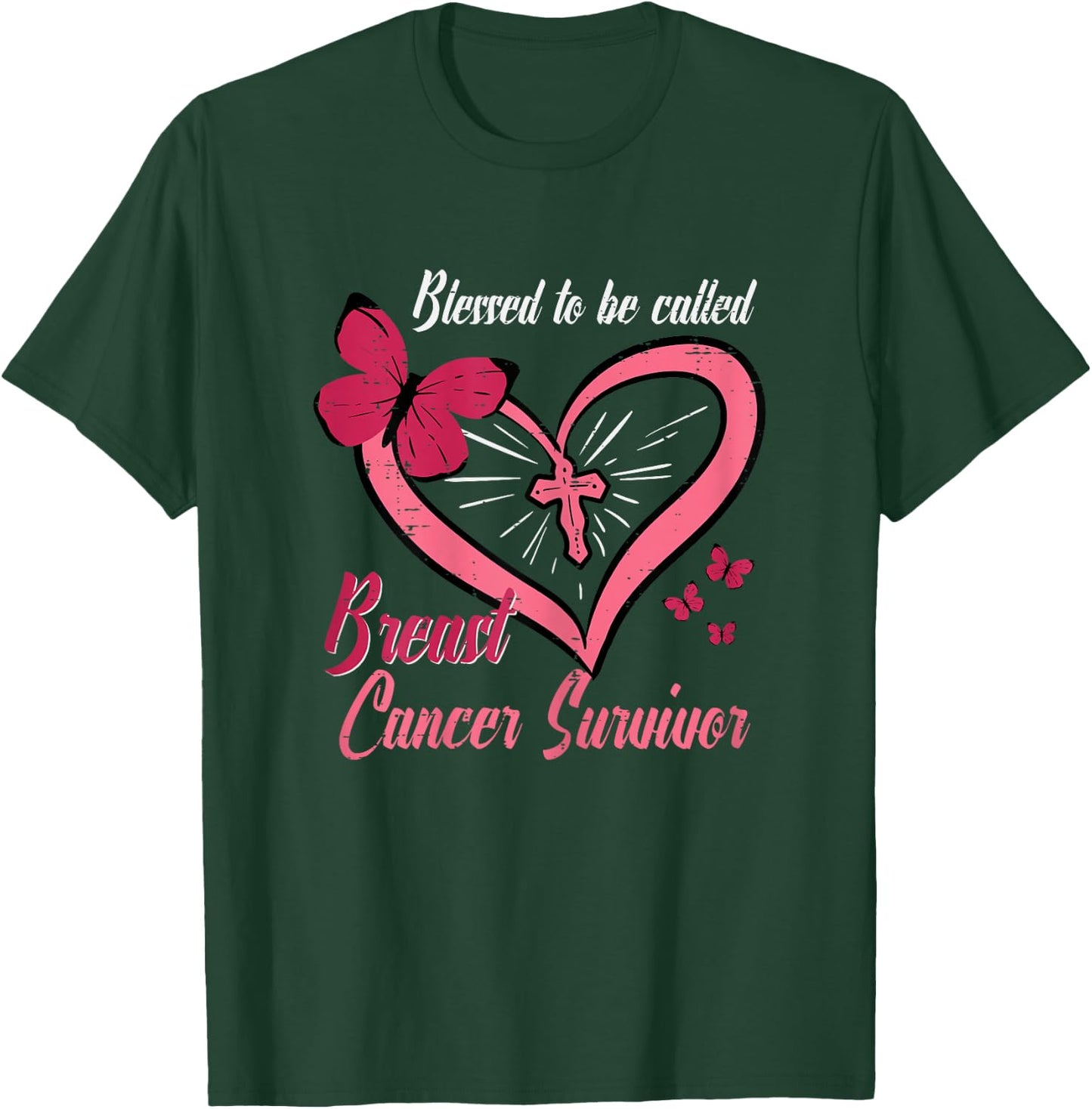 Blessed To Be Called Breast Cancer Survivor Christian Women T-Shirt - T-Shirt | Forest
