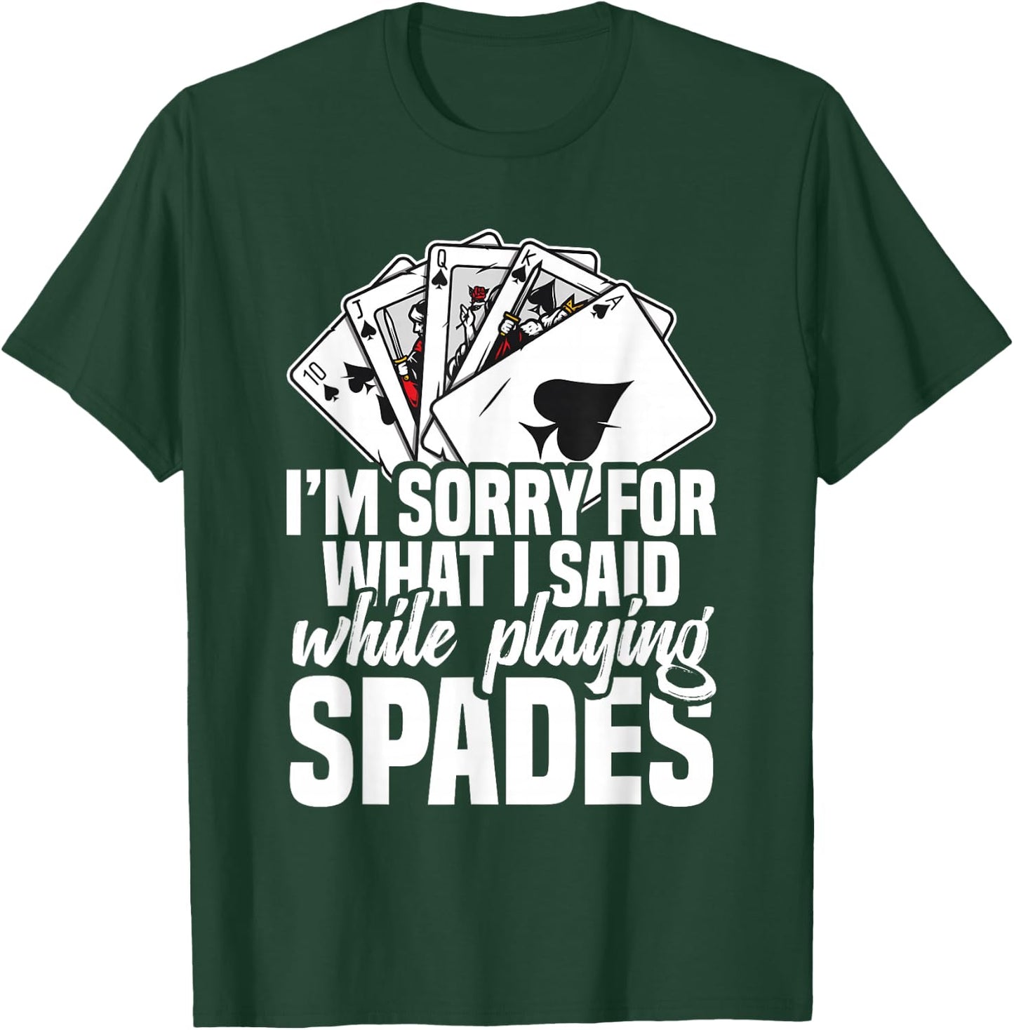 Spades Game Lover Clothing & Spades Set -Adults, -Kids Black Small Modern Sporty Short Sleeve Spades Card Game T-Shirt - T-Shirt | Forest