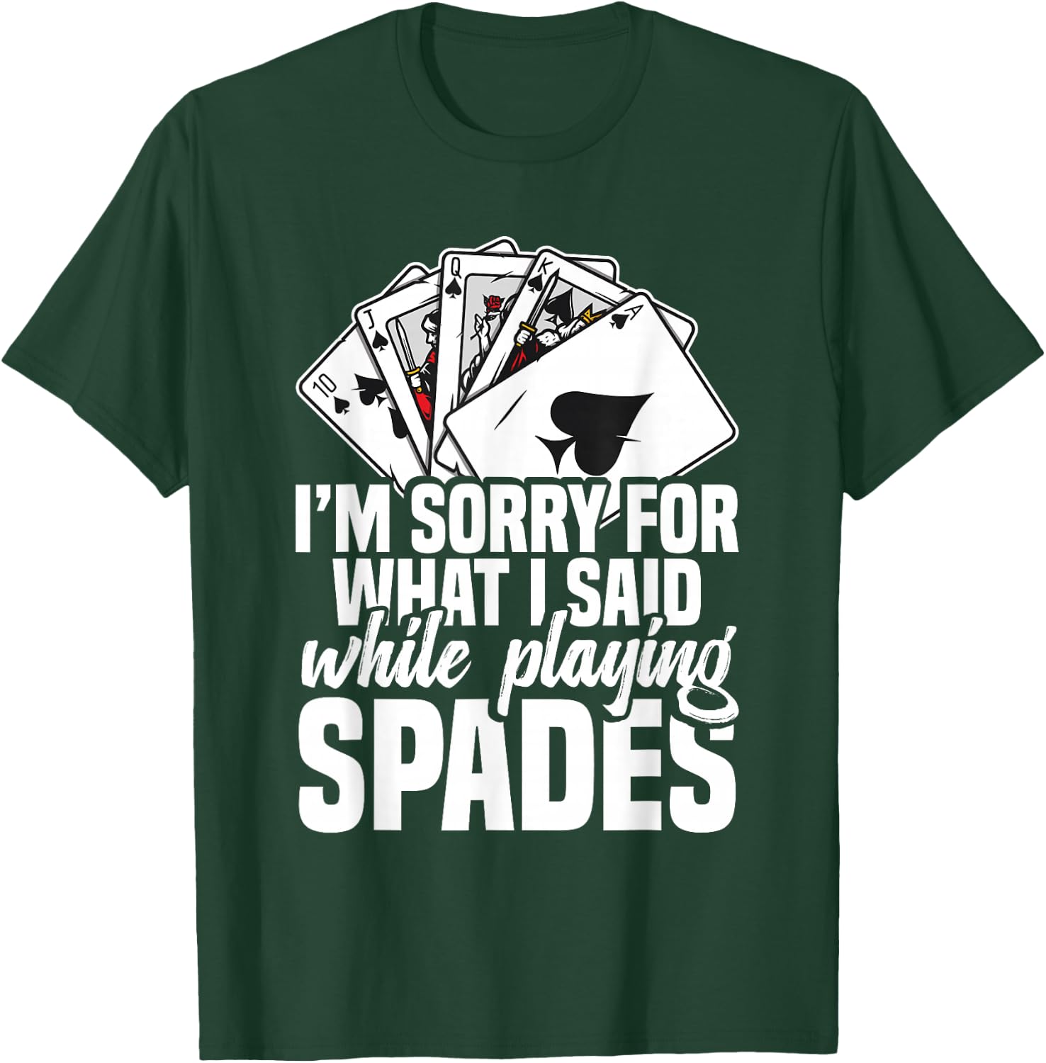 Spades Game Lover Clothing & Spades Set -Adults, -Kids Black Small Modern Sporty Short Sleeve Spades Card Game T-Shirt - T-Shirt | Forest