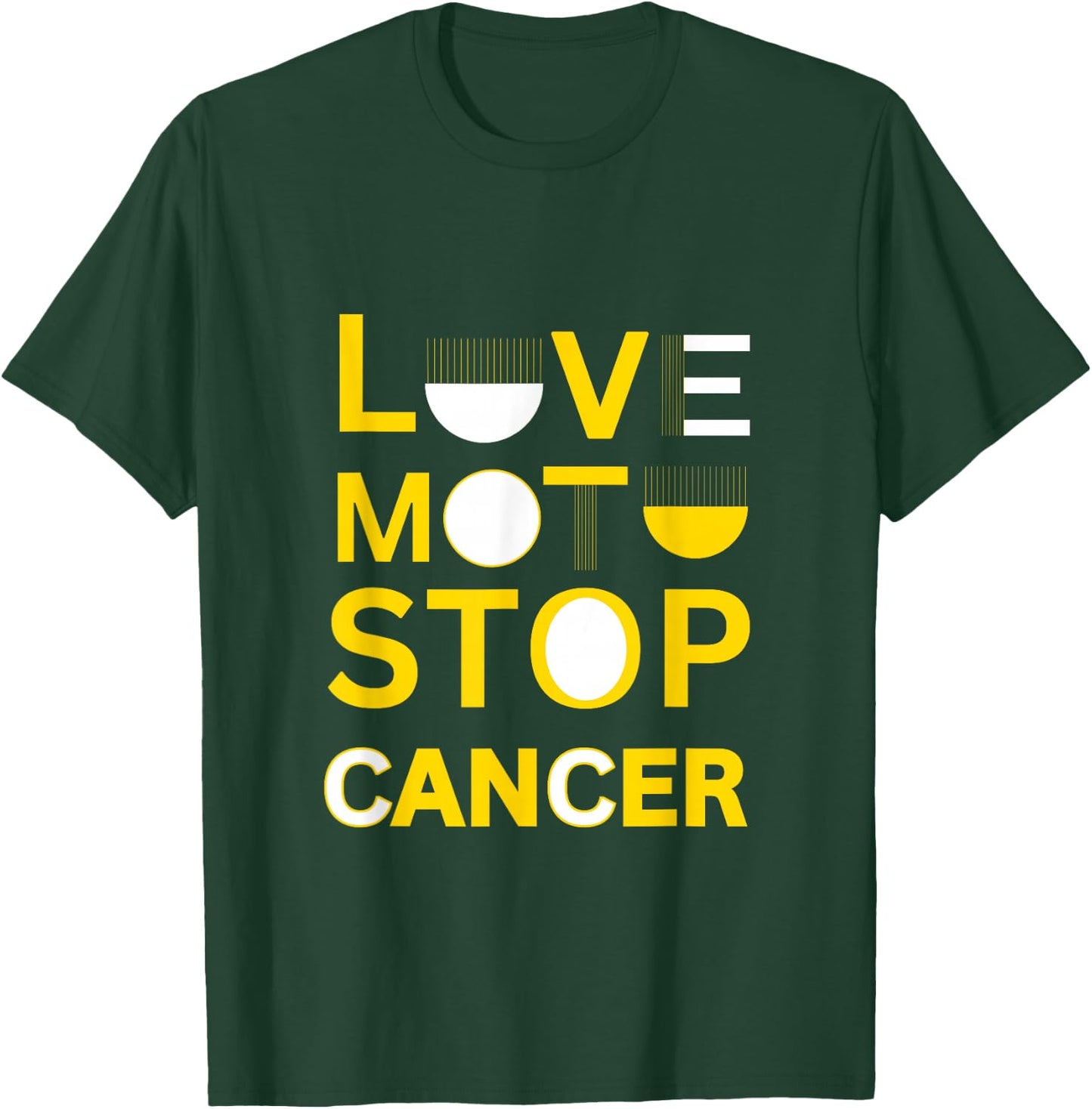 Love Moto Stop Cancer T-Shirt - T-Shirt | Forest