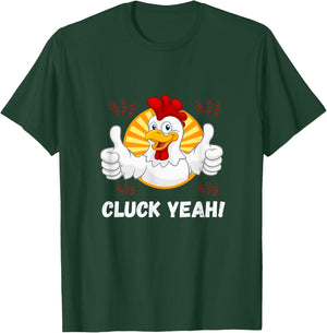 Cluck Yeah Funny Chicken Lover Farmer Rooster T-Shirt - T-Shirt | Forest