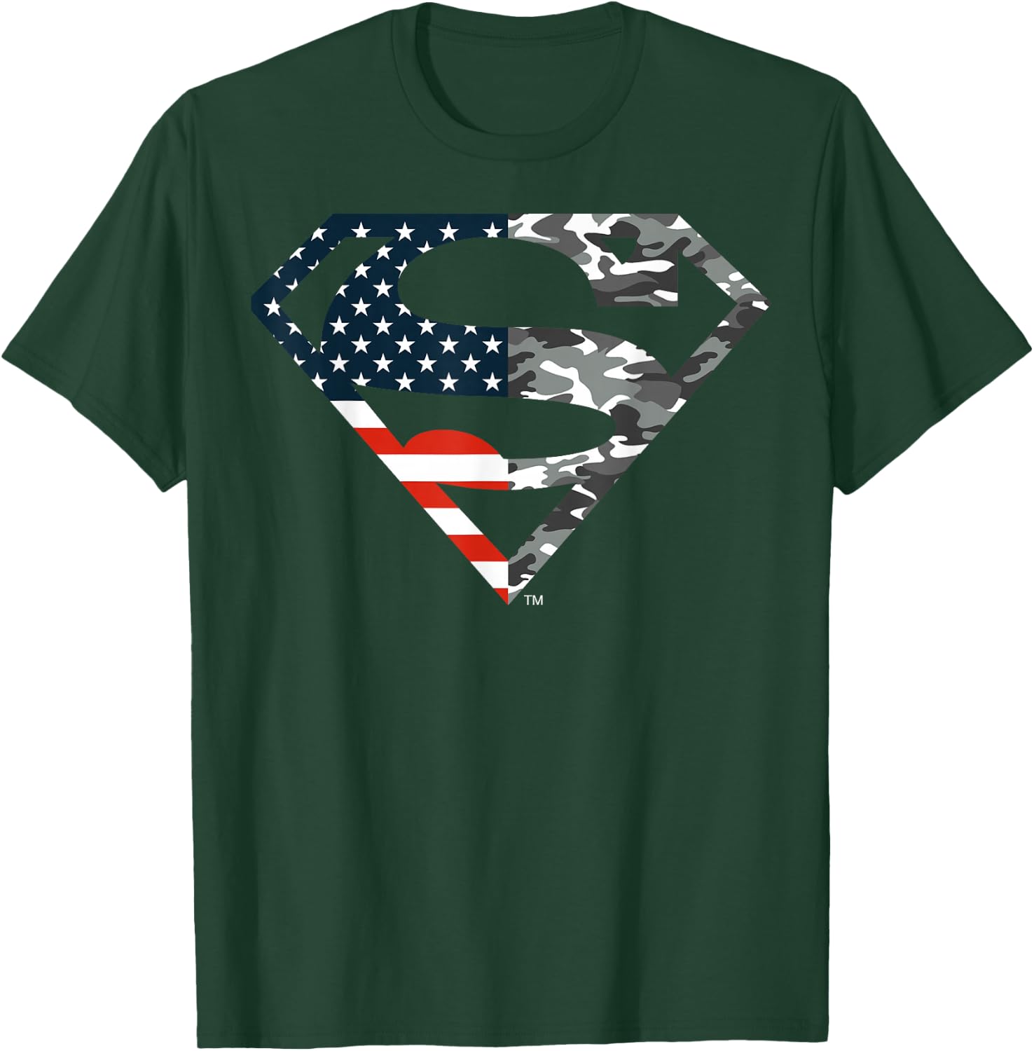 DC Comics Superman American Flag Camo Logo T-Shirt - T-Shirt | Forest