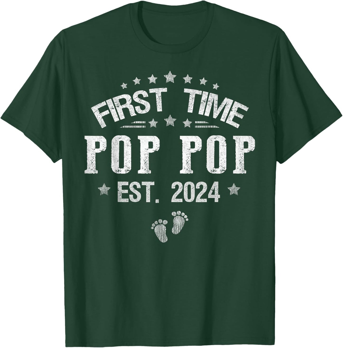 First time Pop Pop est.2024 Father's Day Promoted To Pop Pop T-Shirt - T-Shirt | Forest