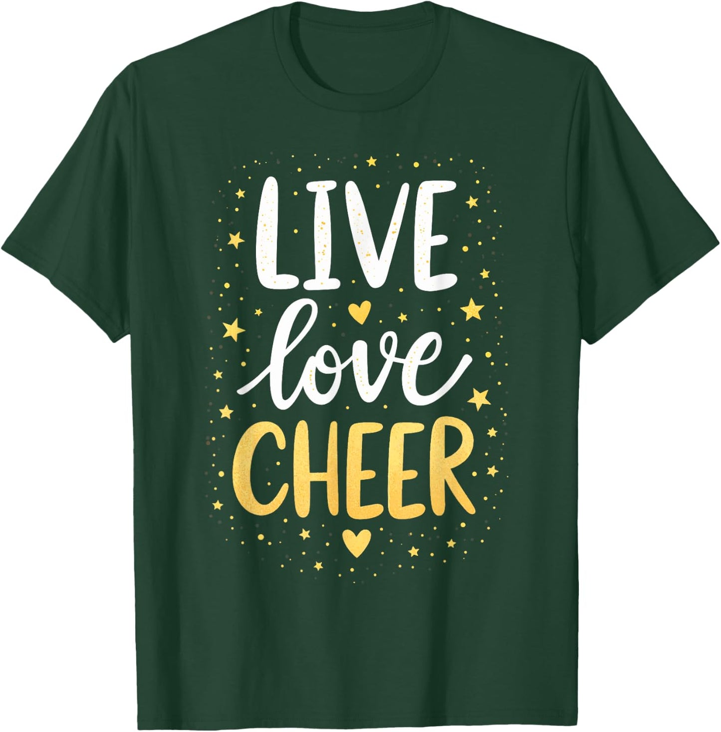 Live Love Cheer Shirt Cheerleading Girl Women Cheerleader T-Shirt - T-Shirt | Forest