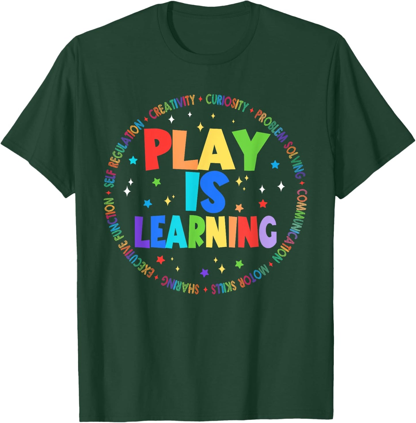 Retro Play Is Learning Teacher Back To School Women Girls Kids T-Shirt - T-Shirt | Forest