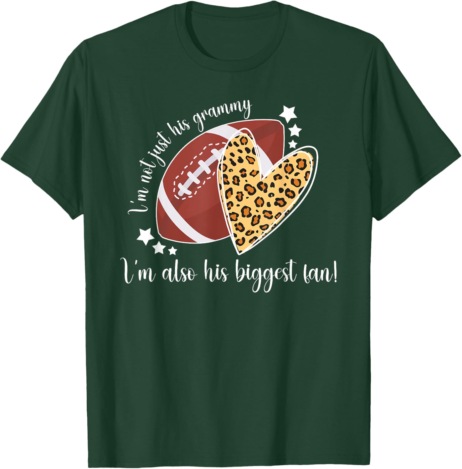 His Biggest Fan Football Grammy Of A Football Player T-Shirt - T-Shirt | Forest