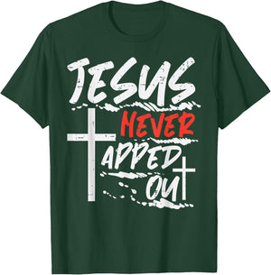 Wrestling Jesus Never Tapped Out Christian Wrestle Men Women T-Shirt - T-Shirt | Forest
