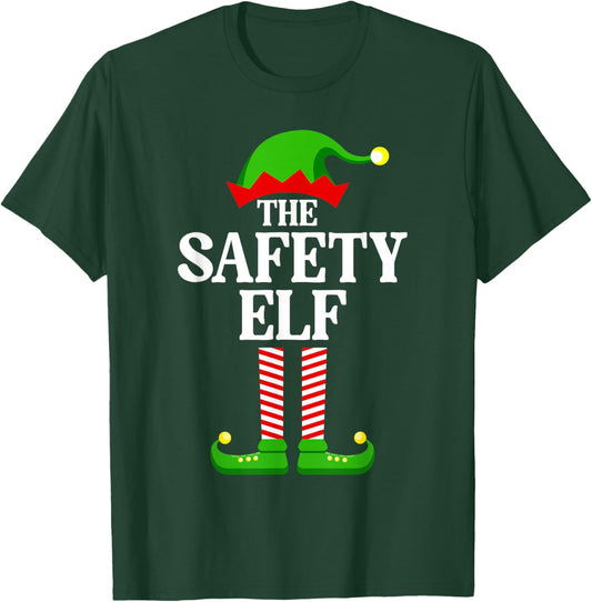 Safety Elf Family Matching Group Funny Christmas T-Shirt - T-Shirt | Forest