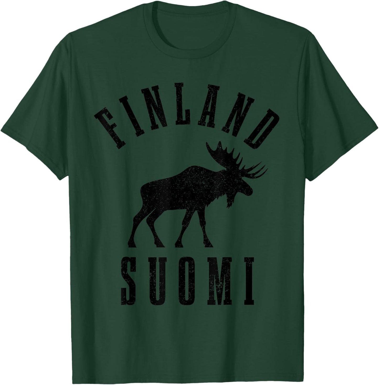 Finland Suomi Moose Finnish Finn Sisu Souvenir Vintage T-Shirt - T-Shirt | Forest