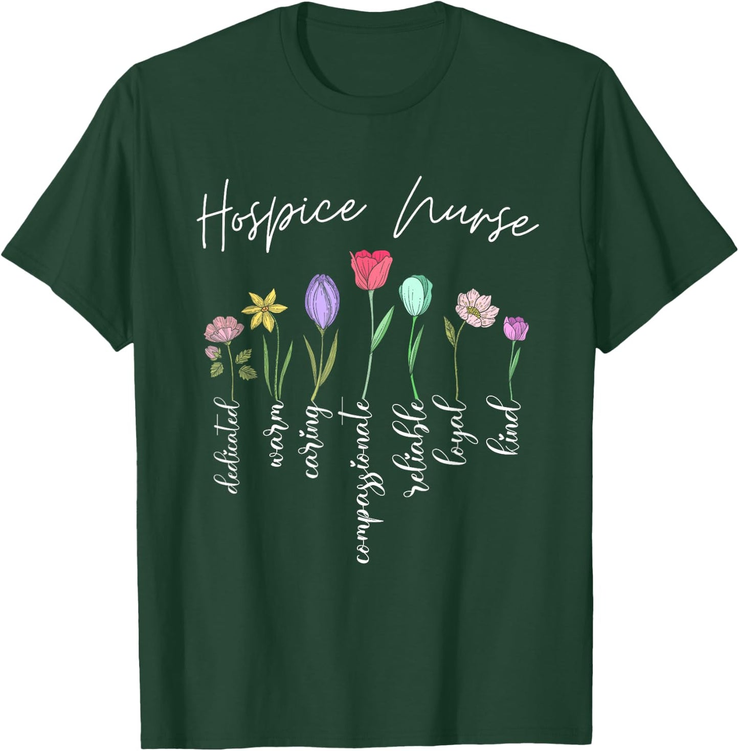Hospice nurse for girls women flowers Hospice nurse floral T-Shirt - T-Shirt | Forest