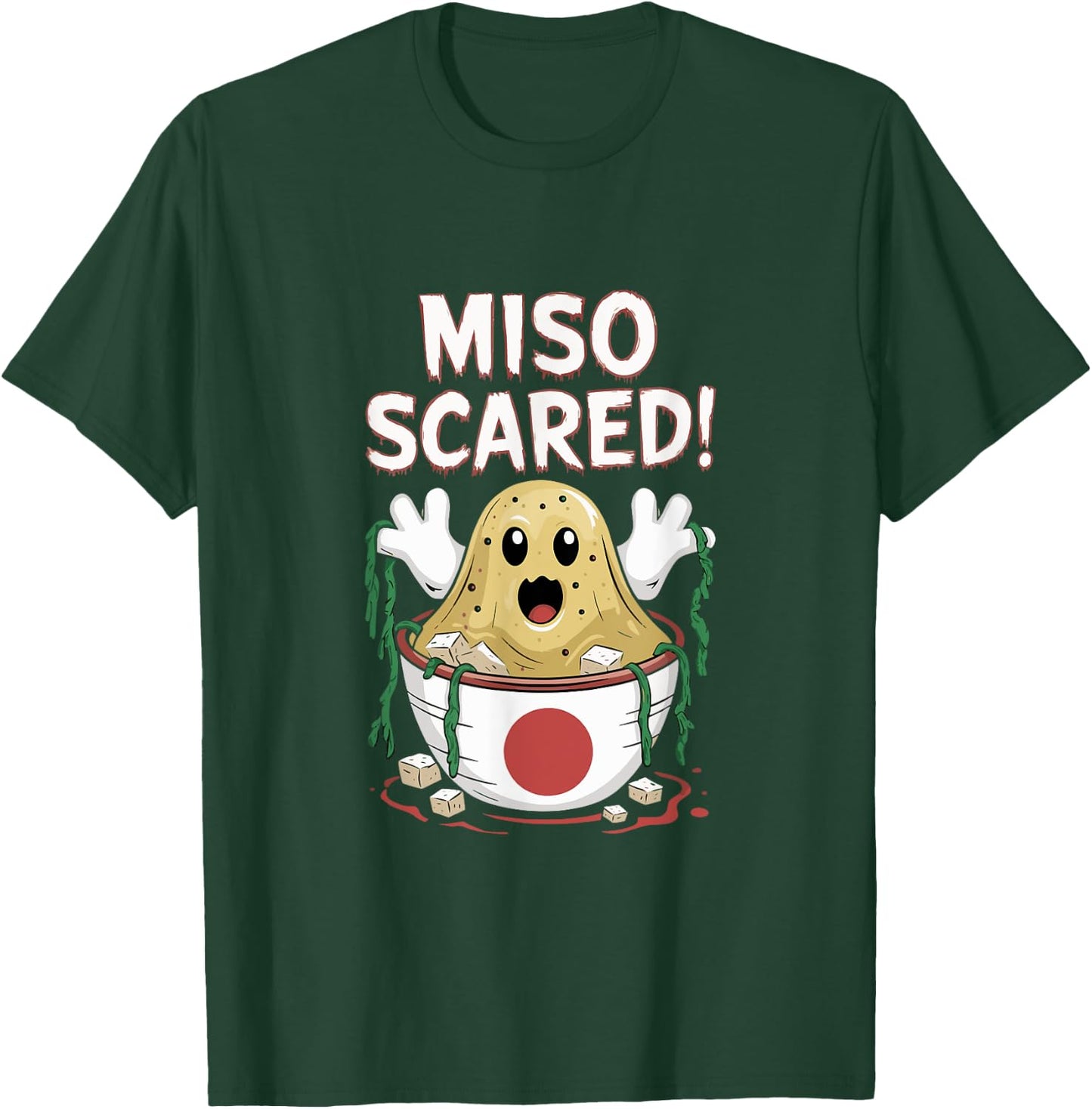 Miso Scared Japanese Halloween Pun - Japan Miso Soup Costume T-Shirt - T-Shirt | Forest