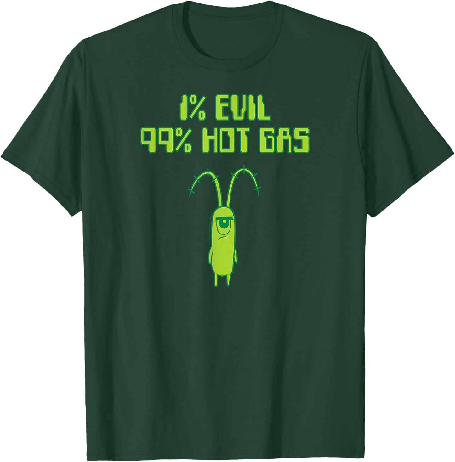 Spongebob Squarepants - Plankton 1% Evil 99% Hot Gas T-Shirt - T-Shirt | Forest