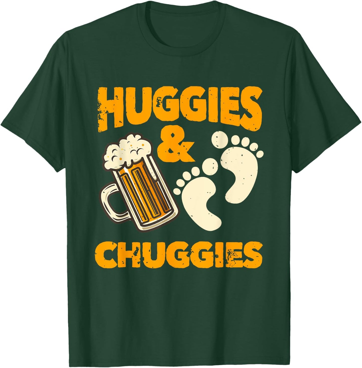 Huggies and Chuggies Funny Future Father Party Gift T-Shirt - T-Shirt | Forest