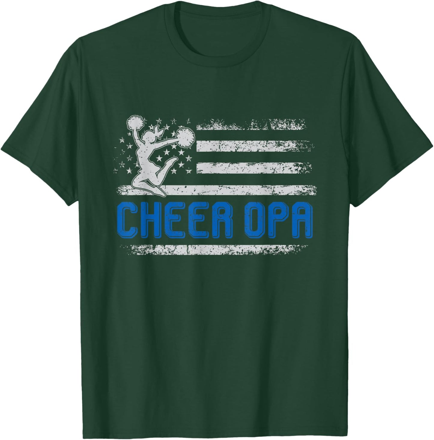 Cheer Opa American Flag Gifts For Father's Day Cheerleader T-Shirt - T-Shirt | Forest