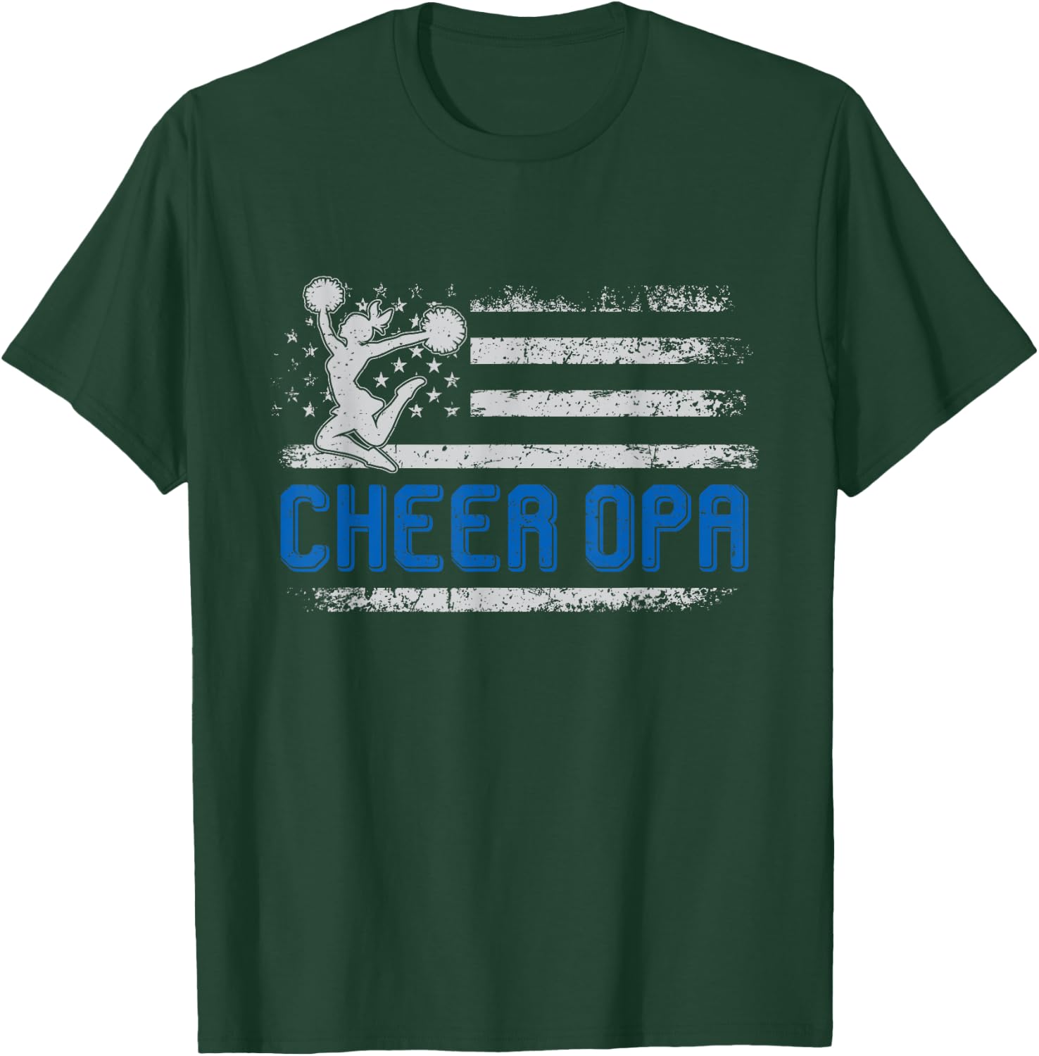 Cheer Opa American Flag Gifts For Father's Day Cheerleader T-Shirt - T-Shirt | Forest