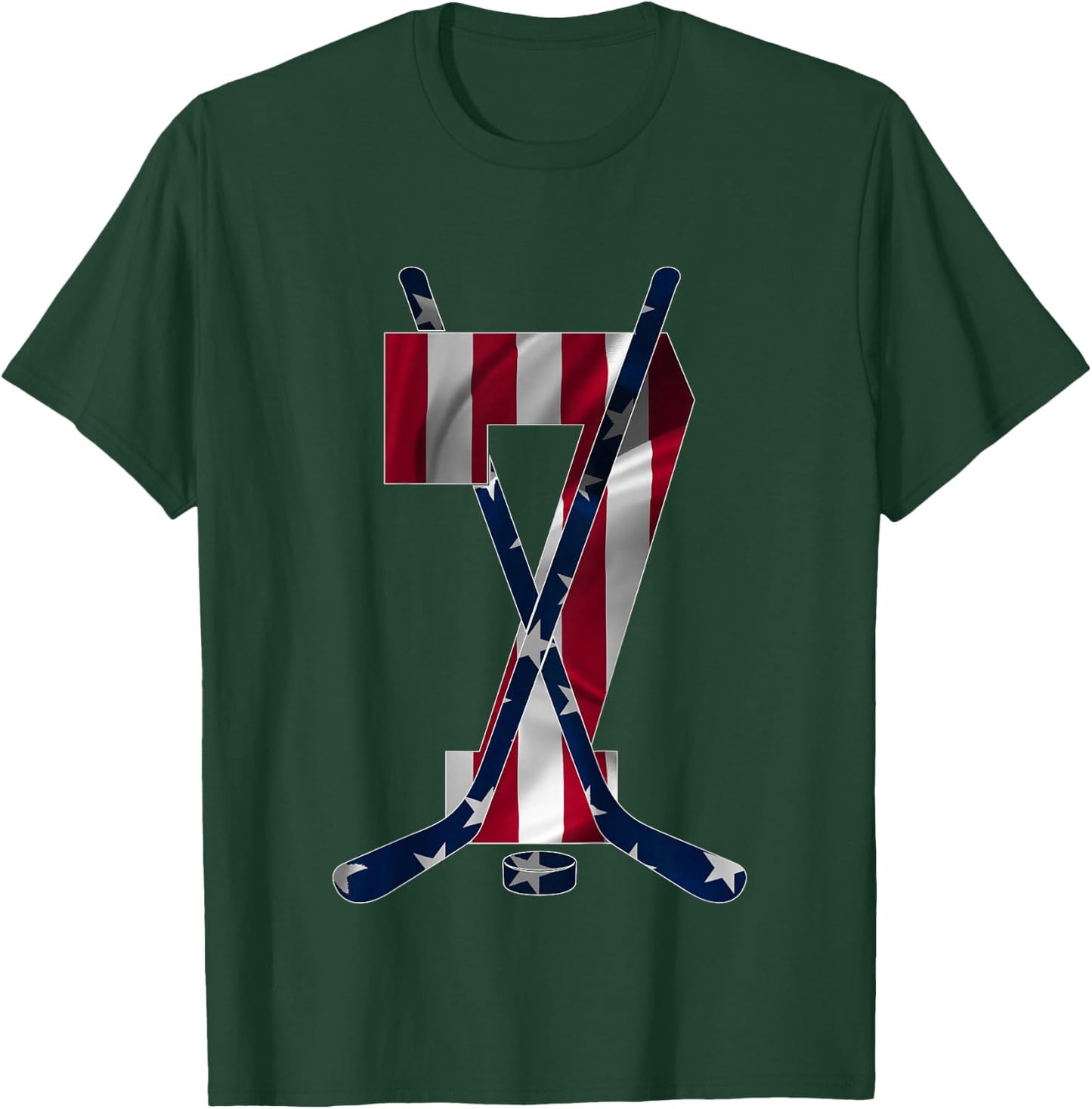 Number 7 Years Ice Hockey 7th Birthday T-Shirt - T-Shirt | Forest
