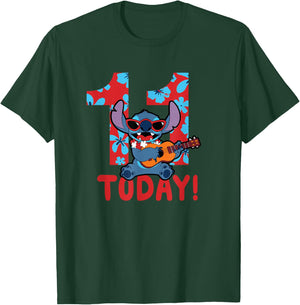 Disney Lilo & Stitch Tropical Birthday 11 Years Old Today T-Shirt - T-Shirt | Forest