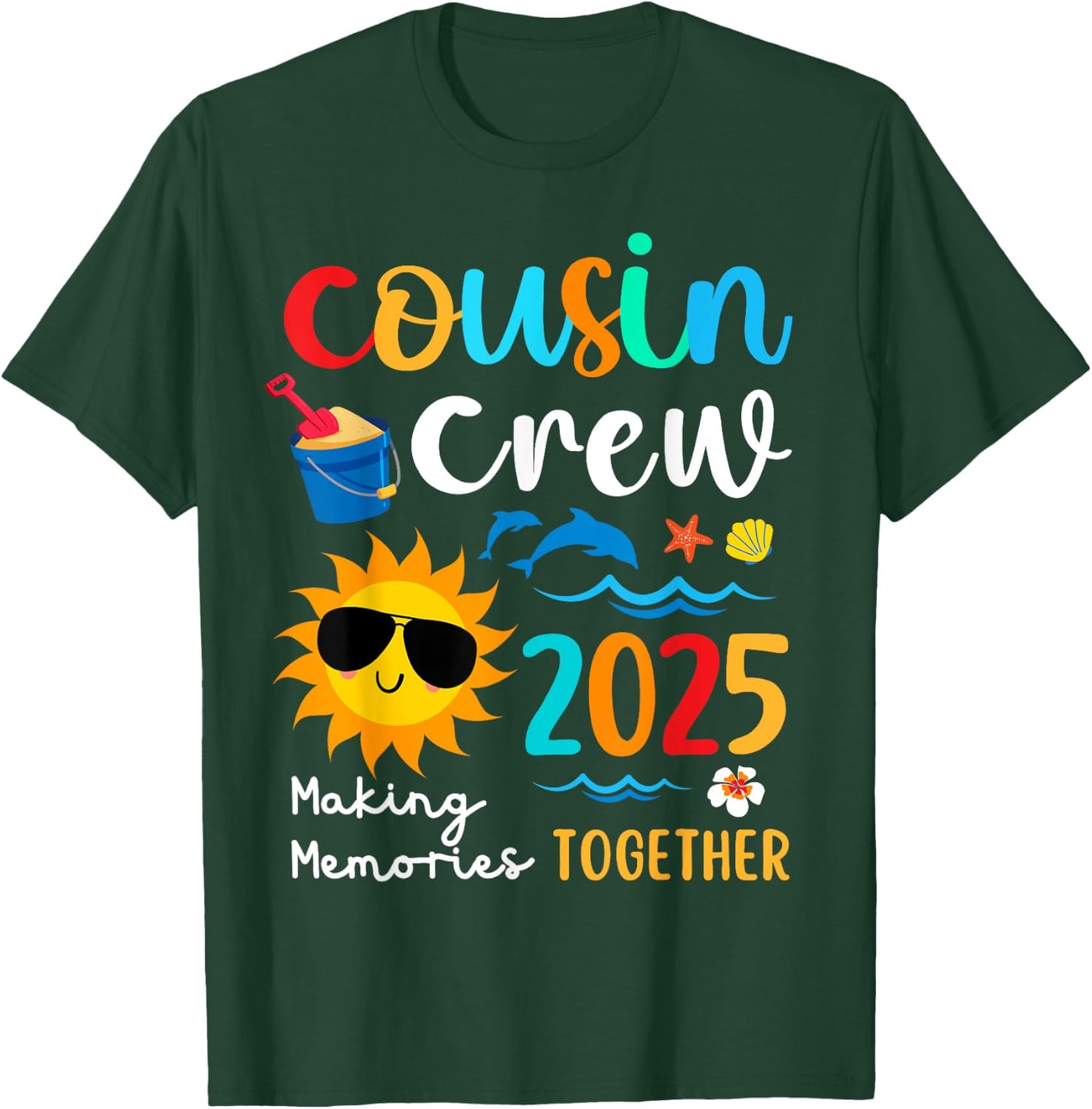 Cousin crew 2025 Summer Vacation Beach Family Trips Matching T-Shirt - T-Shirt | Forest
