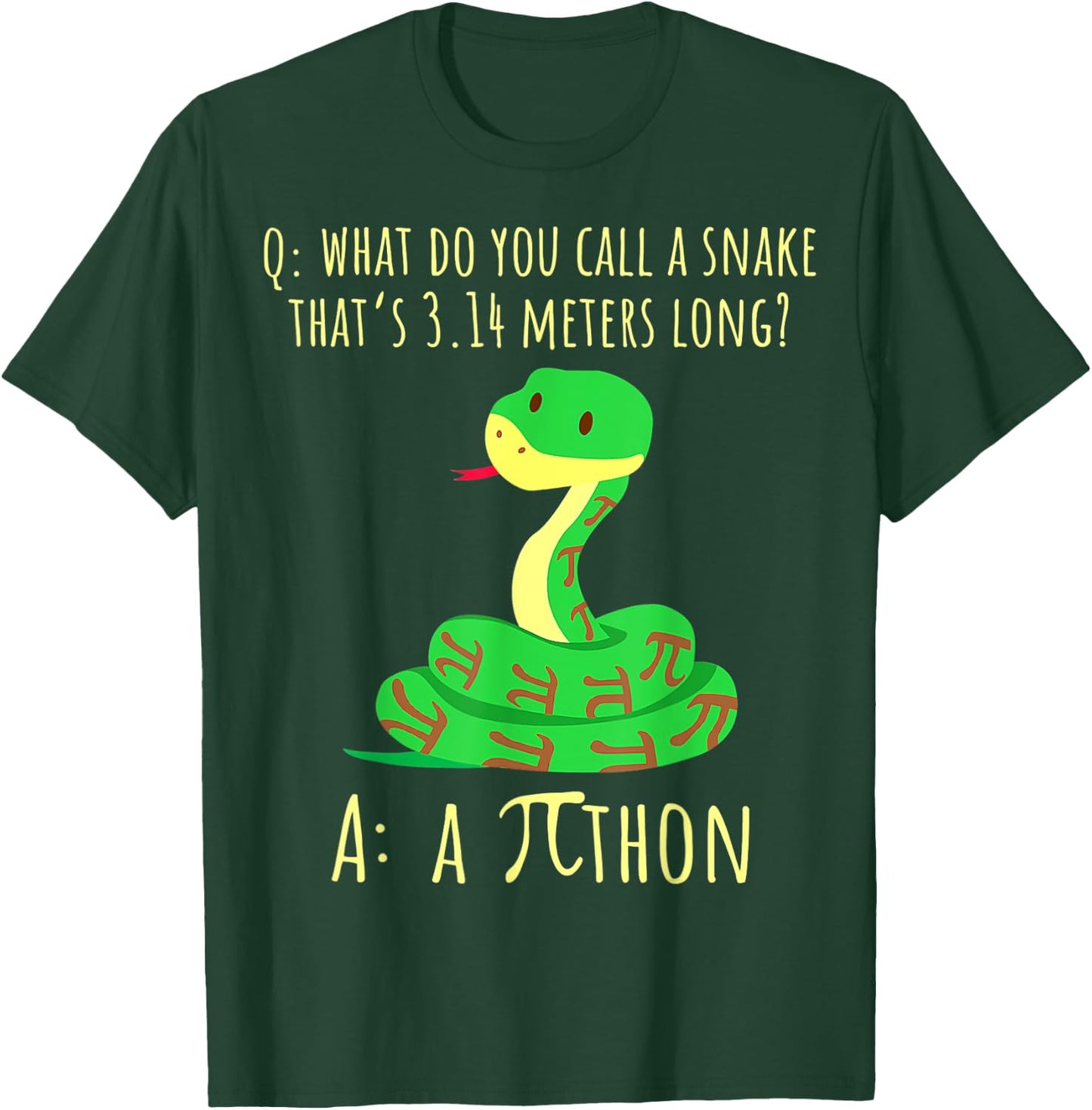 Python Pithon Pi Symbol Funny Math Teacher Pi Day Women T-Shirt - T-Shirt | Forest