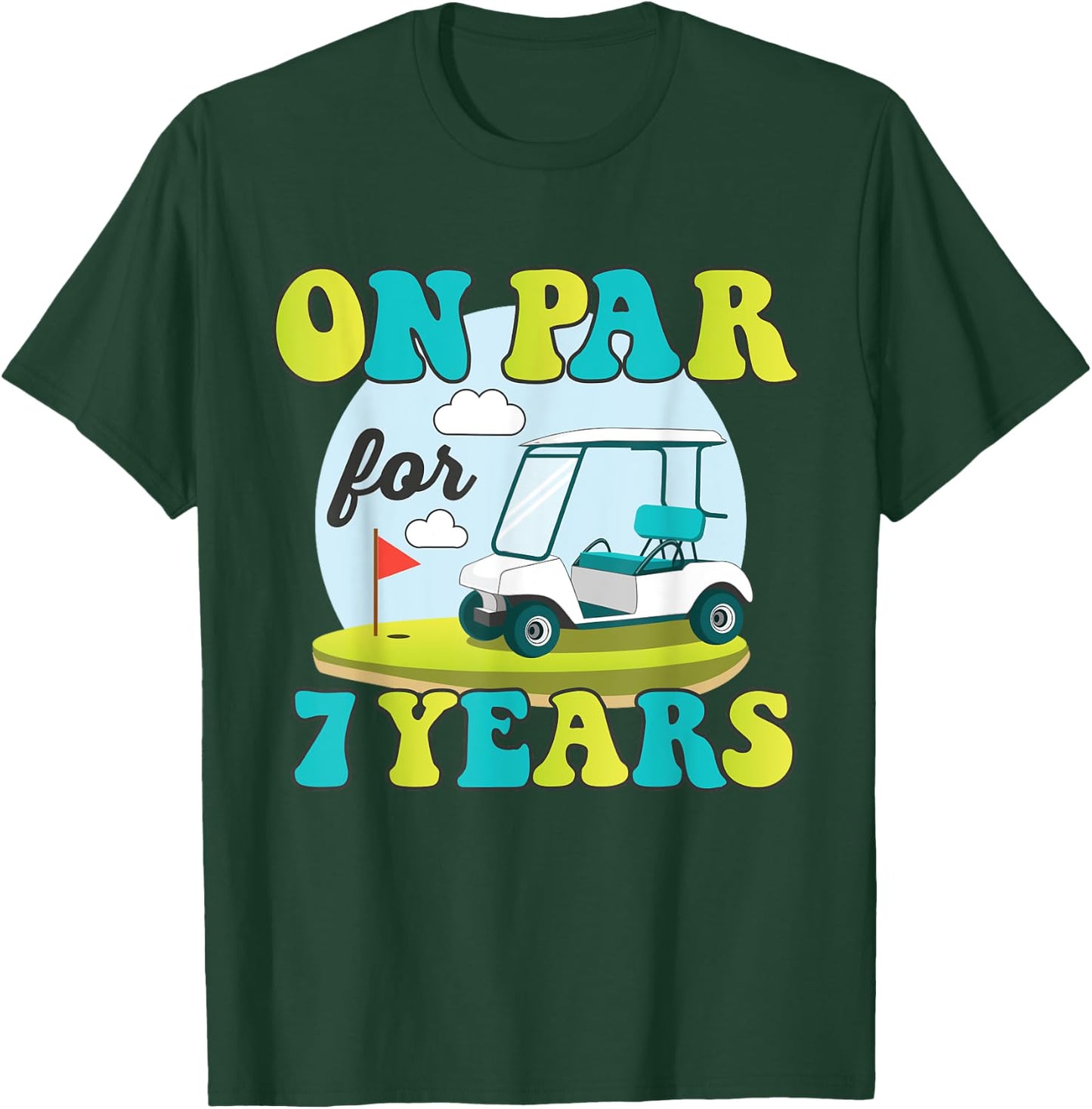 Funny 7th Birthday Golf Shirt 7 Years Old Golfer Kids Boys T-Shirt - T-Shirt | Forest