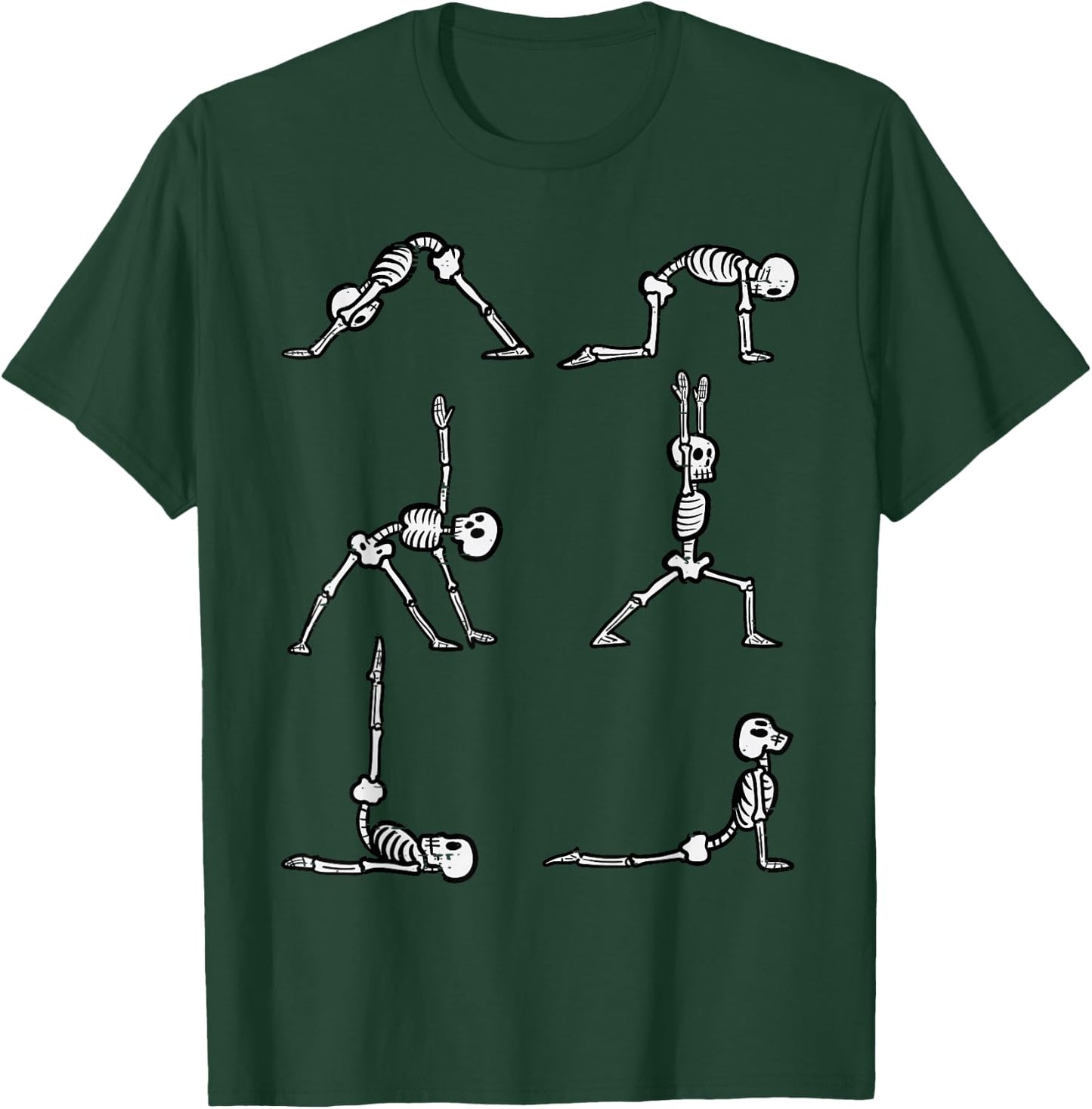 Halloween Yoga Poses Skeleton Asana Yogi Costume Women Men T-Shirt - T-Shirt | Forest