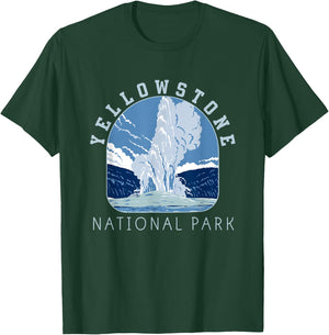Yellowstone National Park Retro Vintage Old Faithful Gifts T-Shirt - T-Shirt | Forest