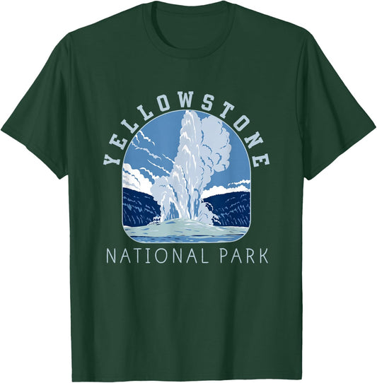 Yellowstone National Park Retro Vintage Old Faithful Gifts T-Shirt - T-Shirt | Forest