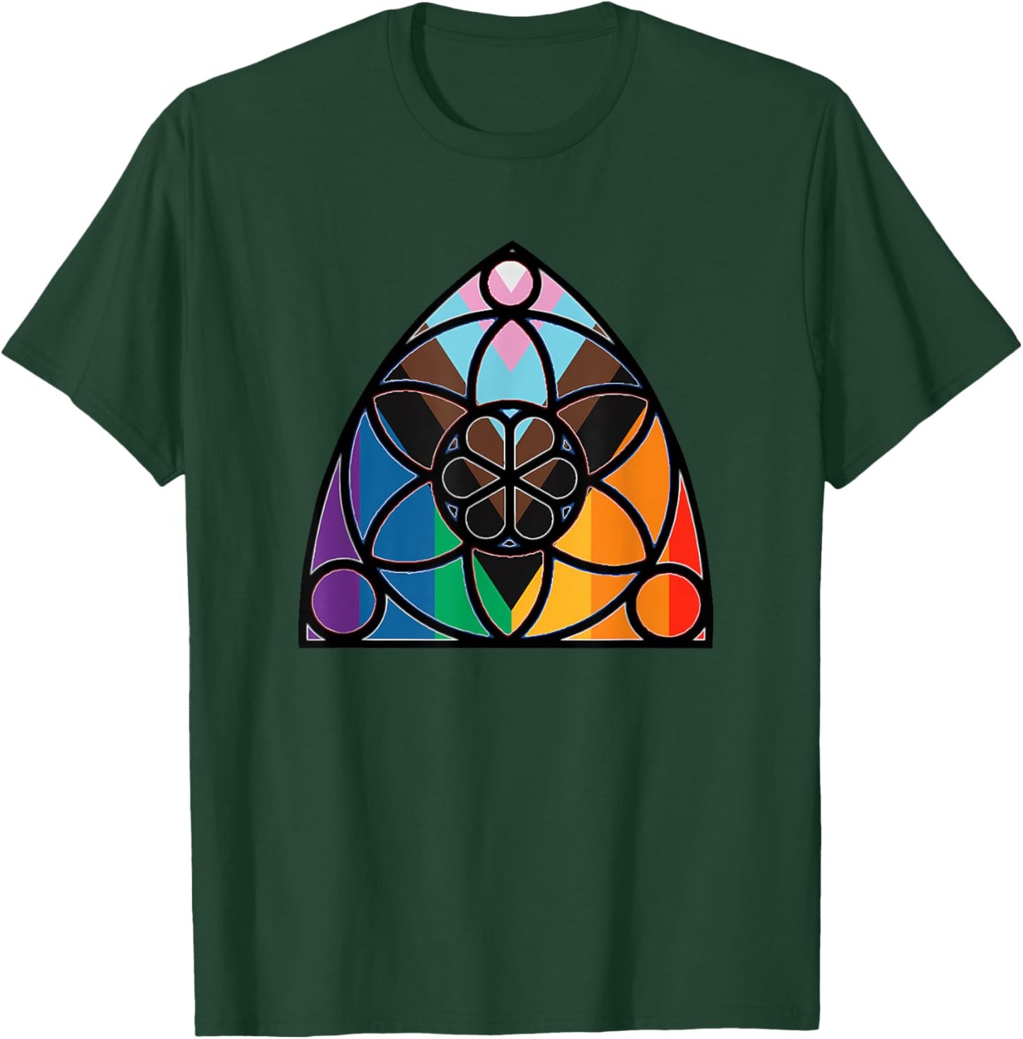 Progress Pride Flag Episcopal Church Rainbow LGBT Christian T-Shirt - T-Shirt | Forest