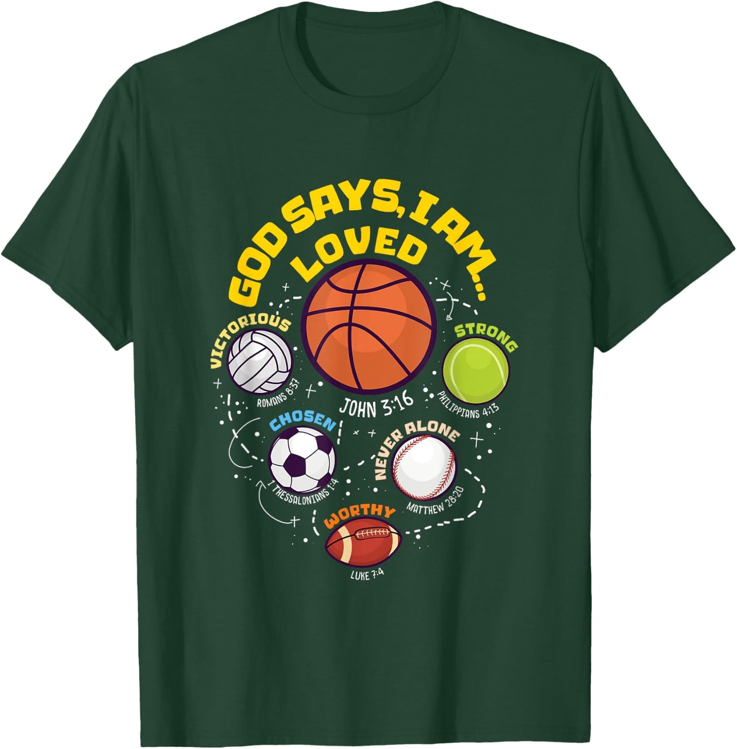 God Says I Am - Christian Boy Teen Athlete T-Shirt - T-Shirt | Forest
