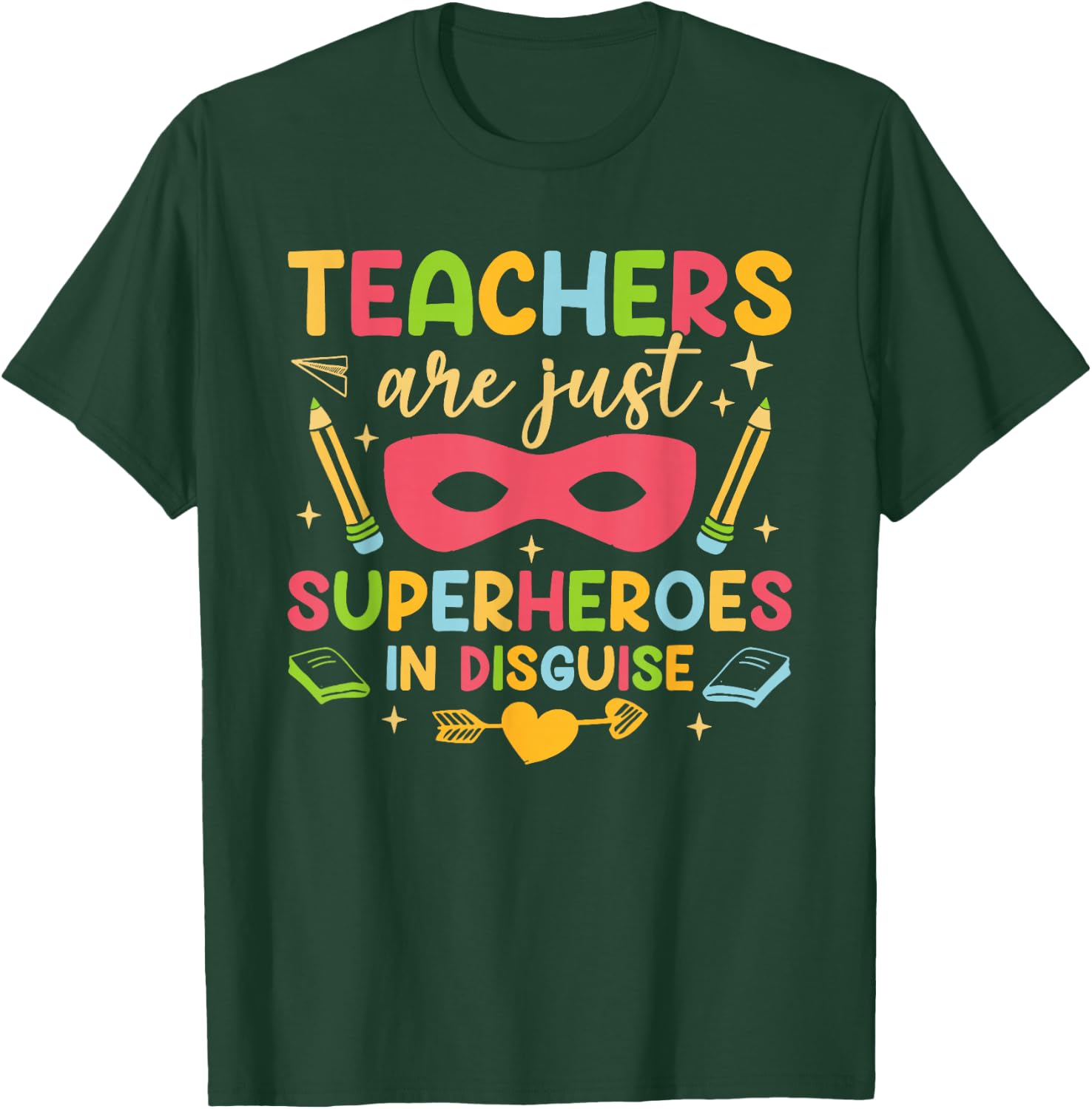 Back To School Teachers Are Superheroes Funny Hand Drawn 2 T-Shirt - T-Shirt | Forest