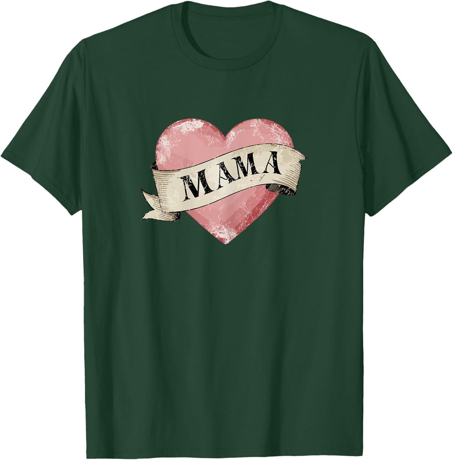 Mama Vintage Retro Mom Tattoo Heart T-Shirt - T-Shirt | Forest