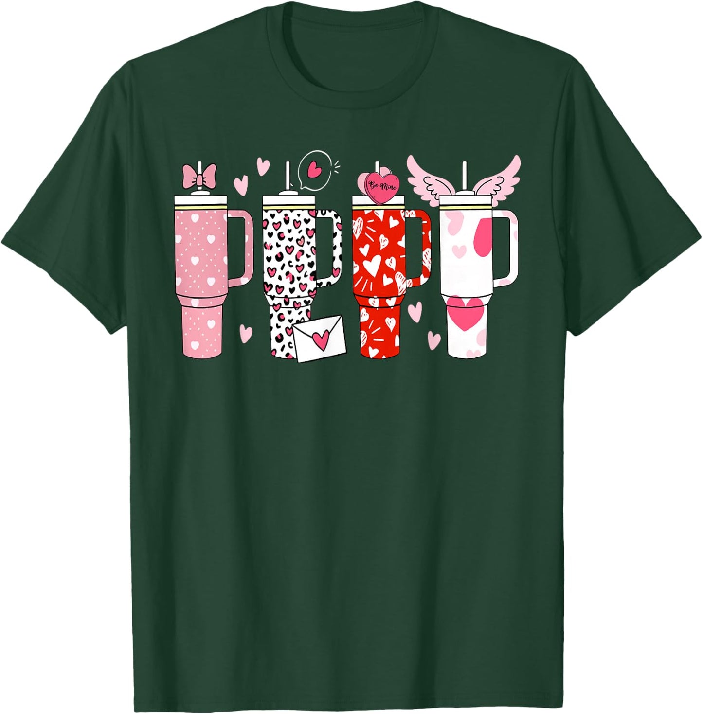 Retro Valentines Candy Heart Tumbler Inspired Girls T-Shirt - T-Shirt | Forest