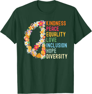 Kindness Peace Equality Hurts No Pride Month One Heart Art T-Shirt - T-Shirt | Forest