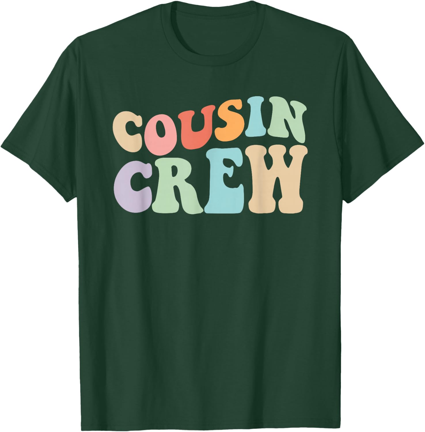 Vintage Cousin Crew : Classic Fit, , Short Sleeve for Casual Trips & Vacations T-Shirt - T-Shirt | Forest