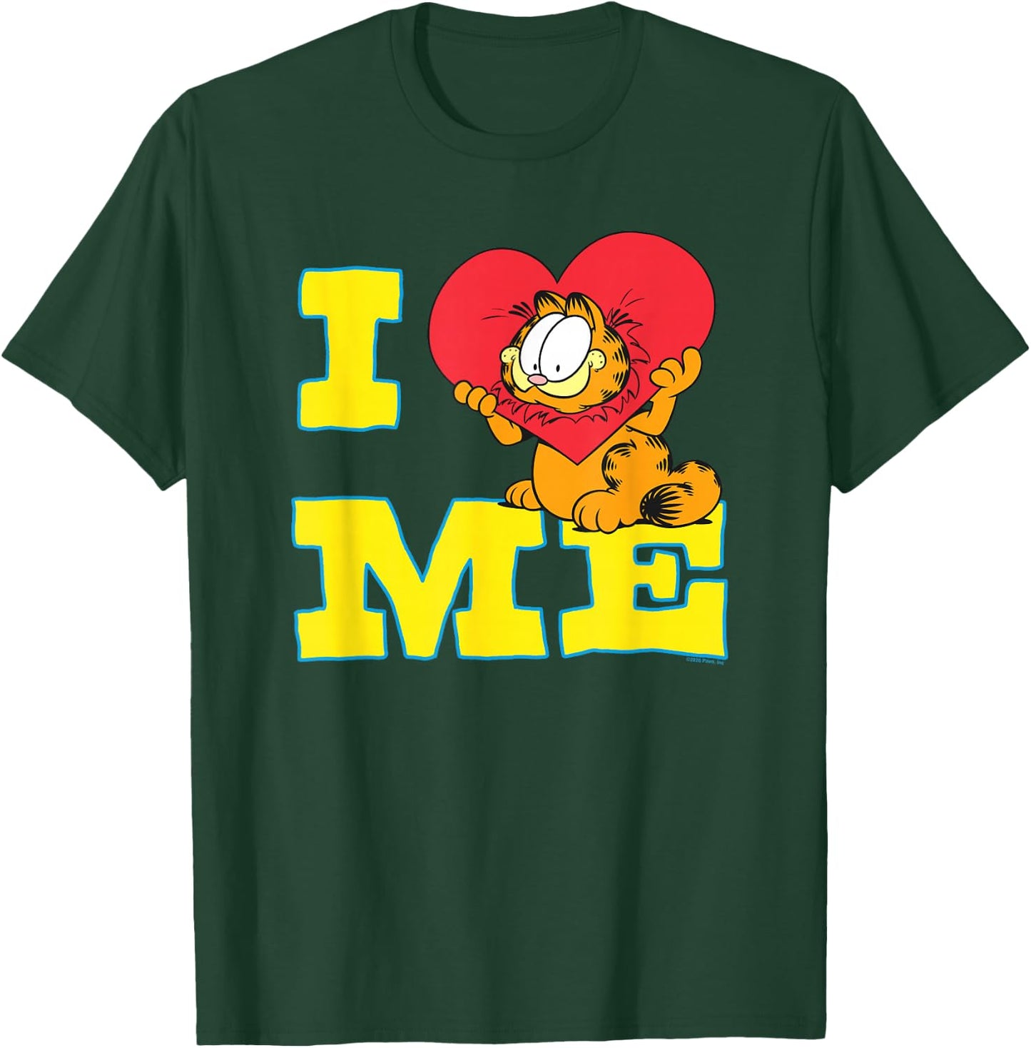 Garfield I Heart Me Funny Block Letters Love Cat Cartoon T-Shirt - T-Shirt | Forest