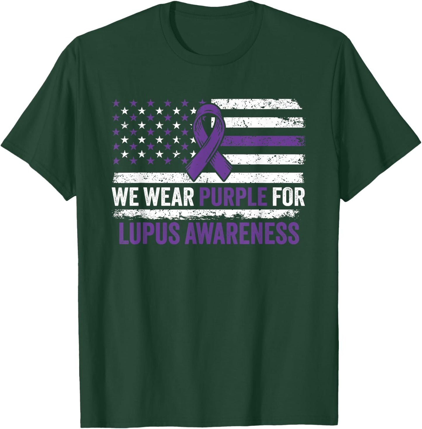 Lupus Awareness Shirt We Wear Purple for Lupus Awareness T-Shirt - T-Shirt | Forest
