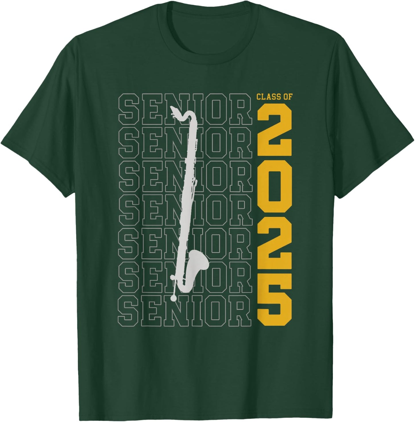 Class of 2025 Senior Bass Clarinet for Bass Clarinetist T-Shirt - T-Shirt | Forest